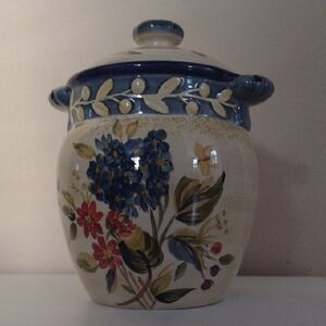 Flora Lidded Cannister Designed Pamela Gladding Hand Painted Porcelain